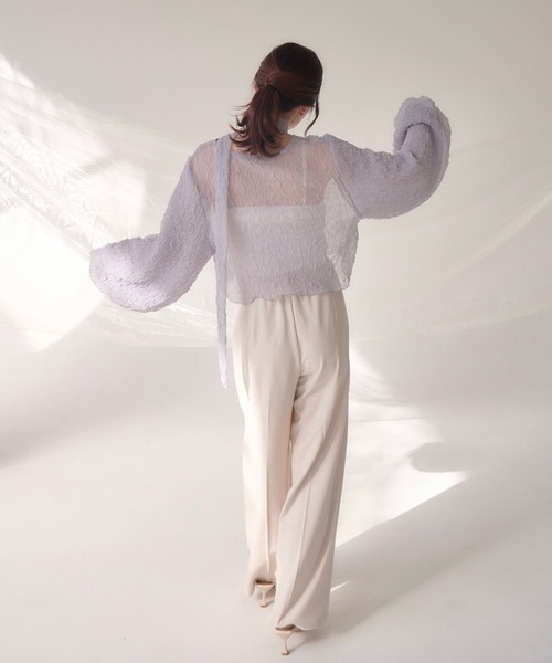 mellowneon(メロウネオン)の「袖ボリュームチョーカーブラウス / 2way / リボン付き(シャツ/ブラウス・レディース・アイボリー/グレー・FREE)」の9枚目の写真