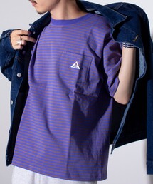 GEVACO | 【GEVACO/ゲバコ】クルーネック ボーダーTシャツ ワンポイントロゴ ポケT(Tシャツ/カットソー)