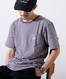 GEVACO | 【GEVACO/ゲバコ】クルーネック ボーダーTシャツ ワンポイントロゴ ポケT(Tシャツ/カットソー)