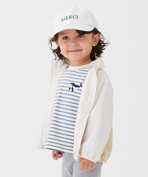 petit main(プティマイン)の「【リンク/撥水加工】切替ウィンブレ(キッズサイズ)(ブルゾン・キッズ・レッド/イエロー/ラベンダー/ライトベージュ/アイボリー/ピンク・110cm/90cm/80cm/100cm/130cm/120cm)」の2枚目の写真