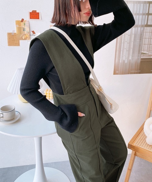 nissen（ニッセン）の「【販売終了】２ＷＡＹサロペットパンツ（サロペット/オーバーオール・レディース・オリーブ・M/L）」の4枚目の写真