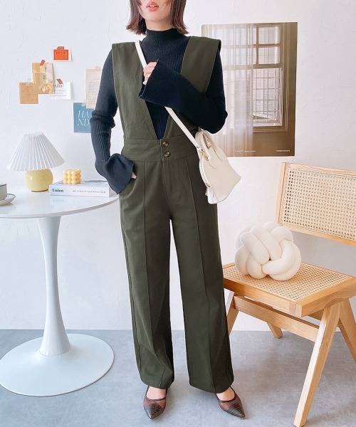 nissen（ニッセン）の「【販売終了】２ＷＡＹサロペットパンツ（サロペット/オーバーオール・レディース・オリーブ・M/L）」の5枚目の写真