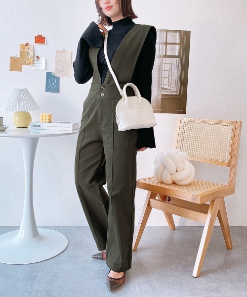 nissen（ニッセン）の「【販売終了】２ＷＡＹサロペットパンツ（サロペット/オーバーオール・レディース・オリーブ・M/L）」の8枚目の写真