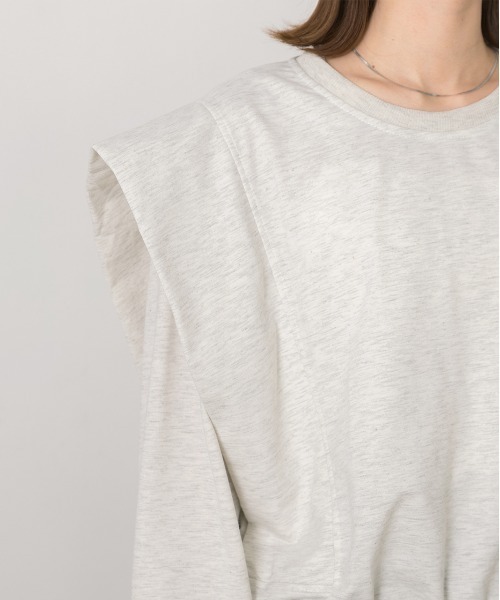 ad thie(アドティエ)の「裾ドロストタックショルダー トップス(Tシャツ/カットソー・レディース・ブラック/オートミール・FREE)」の16枚目の写真