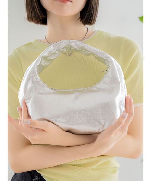 Ungrid（アングリッド）の「フェイクレザーハンドバッグ（ハンドバッグ・レディース・シルバー/ブラック・FREE）」の3枚目の写真