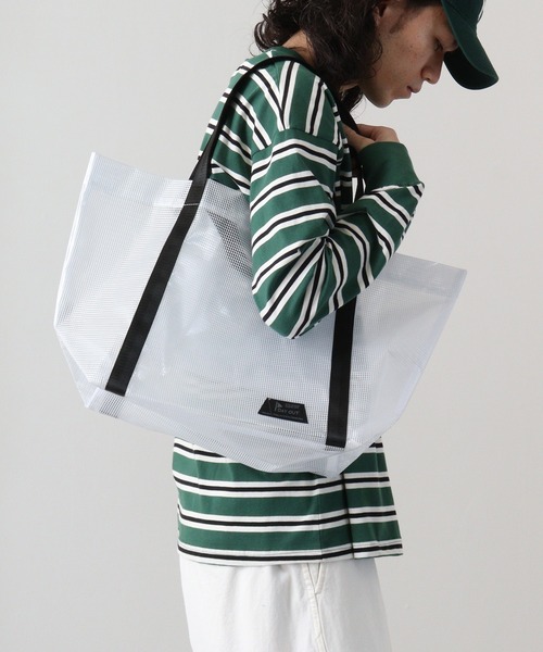 DAY OUT(デイアウト)の「DAY OUT LaTTICE W-handle Tore Bag(トートバッグ・メンズ・ホワイト・FREE)」の5枚目の写真