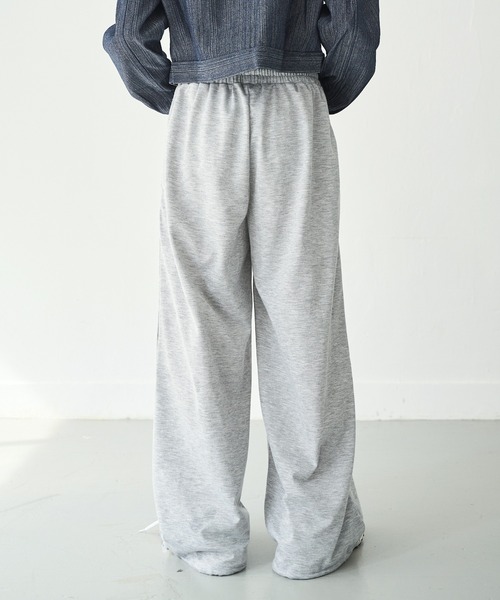 UNE MANSION（ユヌマンション）の「【通気性抜群春夏バージョン登場！】【男女兼用/UNISEX】【パンツストリングで調節可能】足長美脚シルエットワイドストレートストリングスウェットパンツ（スウェットパンツ・レディース・ピンク/ライトグレー/ブルー/グレー/ブラック・FREE）」の15枚目の写真