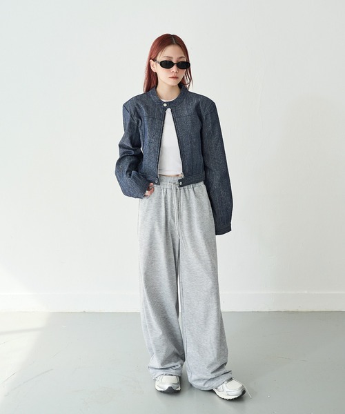 UNE MANSION（ユヌマンション）の「【通気性抜群春夏バージョン登場！】【男女兼用/UNISEX】【パンツストリングで調節可能】足長美脚シルエットワイドストレートストリングスウェットパンツ（スウェットパンツ・レディース・ピンク/ライトグレー/ブルー/グレー/ブラック・FREE）」の13枚目の写真