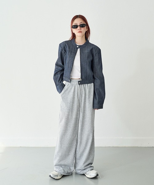 UNE MANSION（ユヌマンション）の「【通気性抜群春夏バージョン登場！】【男女兼用/UNISEX】【パンツストリングで調節可能】足長美脚シルエットワイドストレートストリングスウェットパンツ（スウェットパンツ・レディース・ピンク/ライトグレー/ブルー/グレー/ブラック・FREE）」の12枚目の写真