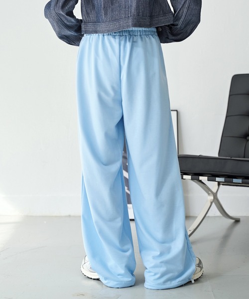 UNE MANSION（ユヌマンション）の「【通気性抜群春夏バージョン登場！】【男女兼用/UNISEX】【パンツストリングで調節可能】足長美脚シルエットワイドストレートストリングスウェットパンツ（スウェットパンツ・レディース・ピンク/ライトグレー/ブルー/グレー/ブラック・FREE）」の19枚目の写真