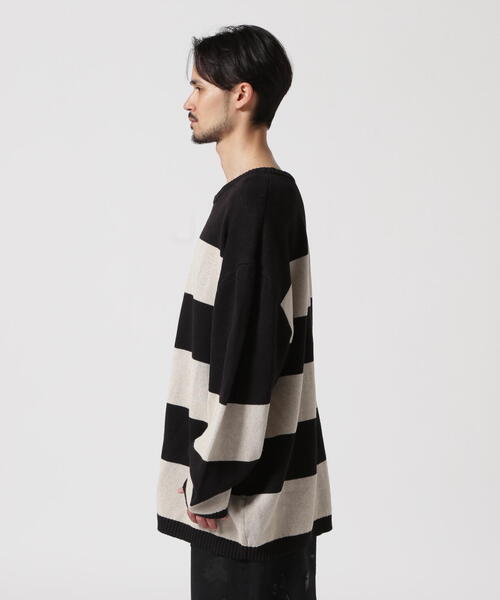 ROYAL FLASH(ロイヤルフラッシュ)の「A.F ARTEFACT/エーエフアーティファクト/STRIPES KNIT TOP(ニット/セーター・メンズ・ブラック・3)」の11枚目の写真