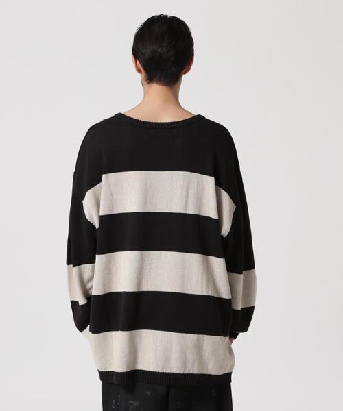 ROYAL FLASH(ロイヤルフラッシュ)の「A.F ARTEFACT/エーエフアーティファクト/STRIPES KNIT TOP(ニット/セーター・メンズ・ブラック・3)」の10枚目の写真