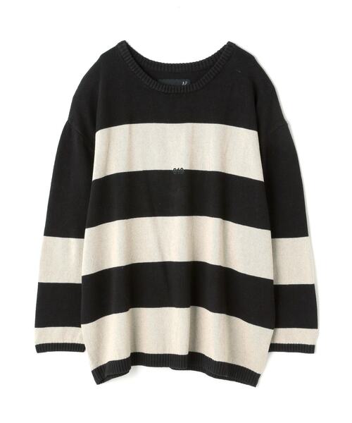 ROYAL FLASH(ロイヤルフラッシュ)の「A.F ARTEFACT/エーエフアーティファクト/STRIPES KNIT TOP(ニット/セーター・メンズ・ブラック・3)」の6枚目の写真