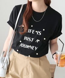 パール付きBIGロゴTシャツ