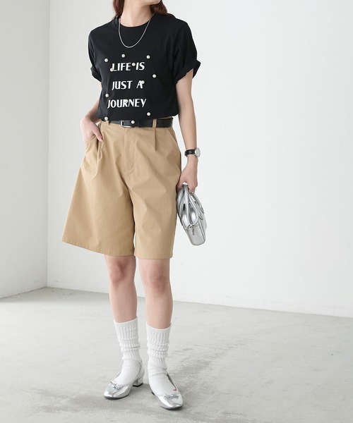 BONLECILL（ボンルシール）の「パール付きBIGロゴTシャツ（Tシャツ/カットソー・レディース・ブラック/オフホワイト・FREE）」の17枚目の写真