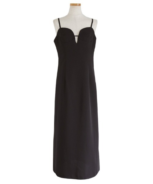 select MOCA（セレクトモカ）の「ビスチェ風キャミワンピース（ワンピース・レディース・ブラック/グレイッシュベージュ・FREE）」の3枚目の写真