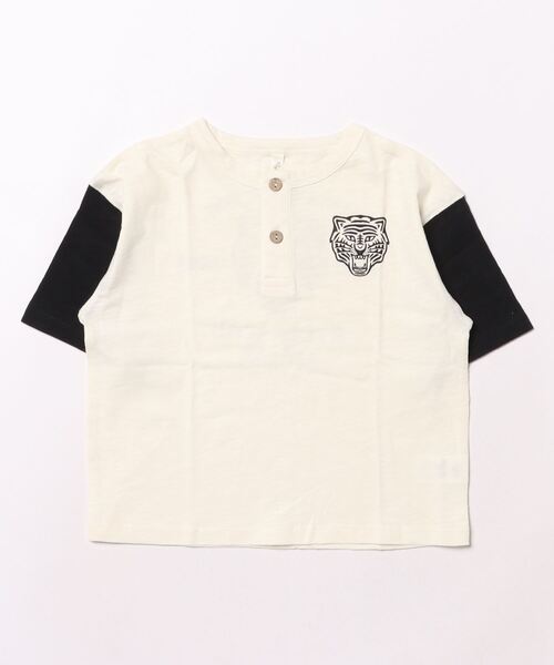 【セール】【Bs】【it】【Rylee＋Cru】HENLEY CONTRAST TEE || TIGER（その他ベビー用品）｜Rylee + Cru（ライリーアンドクルー）