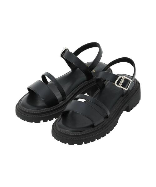 Te chichi TERRASSE（テチチテラス）の「厚底ベルトサンダル（サンダル・レディース・シルバー/オフホワイト/ブラック・L/M）」の5枚目の写真