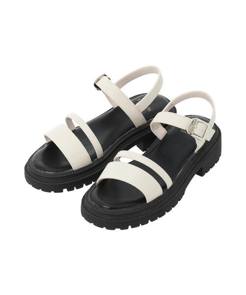 Te chichi TERRASSE（テチチテラス）の「厚底ベルトサンダル（サンダル・レディース・シルバー/オフホワイト/ブラック・L/M）」の6枚目の写真
