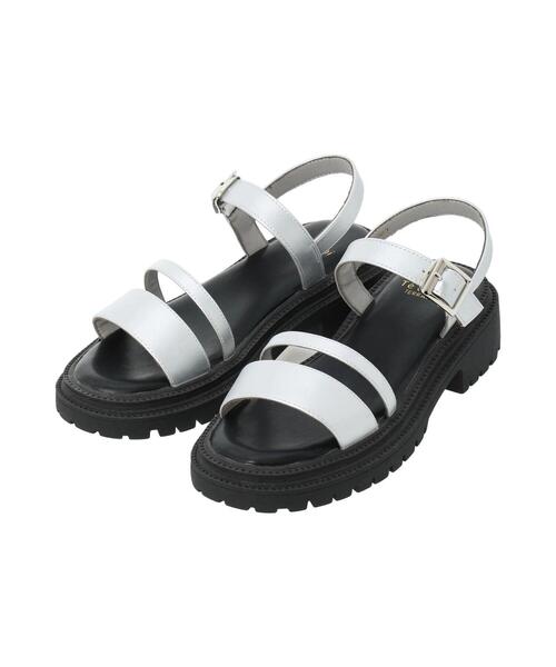 Te chichi TERRASSE（テチチテラス）の「厚底ベルトサンダル（サンダル・レディース・シルバー/オフホワイト/ブラック・L/M）」の7枚目の写真
