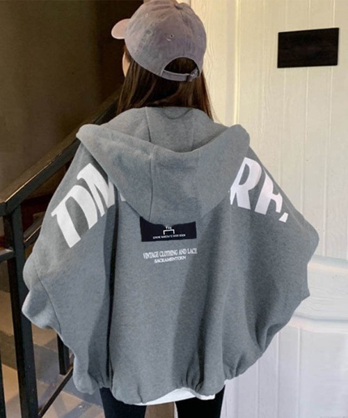 Miniministore(ミニミニストア)の「ジップアップパーカー レディース 春秋冬(パーカー・レディース・ブラック/グレー・FREE)」の2枚目の写真