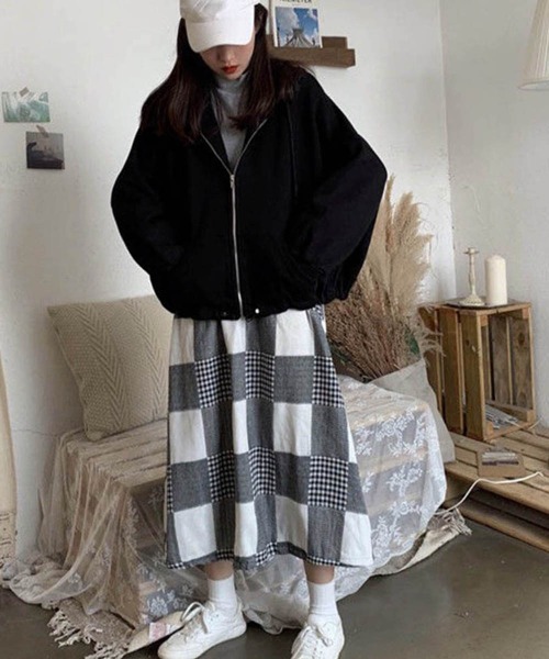 Miniministore(ミニミニストア)の「ジップアップパーカー レディース 春秋冬(パーカー・レディース・ブラック/グレー・FREE)」の11枚目の写真