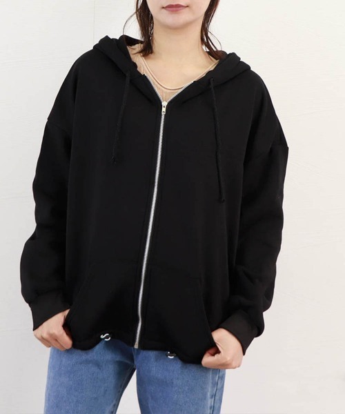 Miniministore(ミニミニストア)の「ジップアップパーカー レディース 春秋冬(パーカー・レディース・ブラック/グレー・FREE)」の13枚目の写真