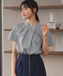 TRUDEA | アシメネックストライプ半袖ブラウス(シャツ/ブラウス)