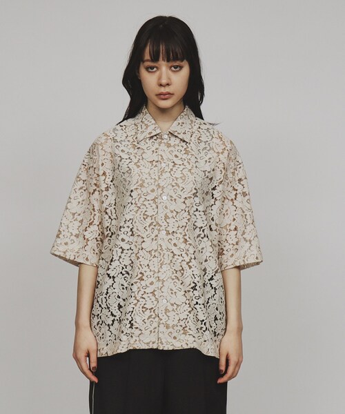 tk.TAKEO KIKUCHI（ティーケータケオキクチ）の「◆レースデザインシャツ（シャツ/ブラウス・レディース・ブラック/ホワイト/ホワイト系1/ブラック系/ネイビー系/ホワイト系2/ブラック系1・66）」の9枚目の写真