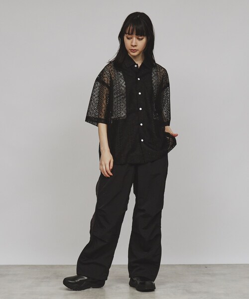 tk.TAKEO KIKUCHI（ティーケータケオキクチ）の「◆レースデザインシャツ（シャツ/ブラウス・レディース・ブラック/ホワイト/ホワイト系1/ブラック系/ネイビー系/ホワイト系2/ブラック系1・66）」の21枚目の写真