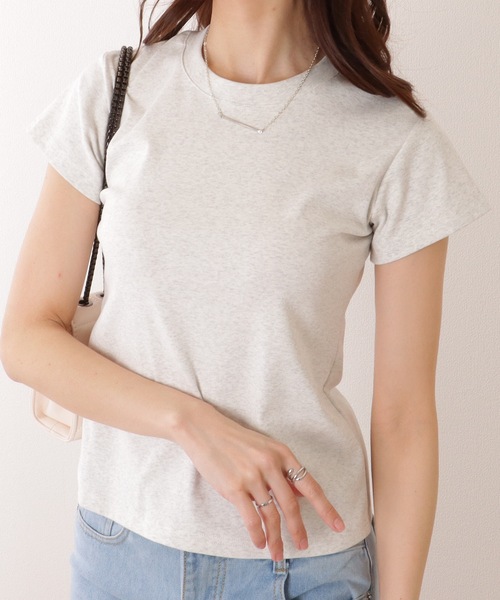 Lace Ladies(レースレディース)の「ソリッドカラー ベーシック クルーネック 半袖 プルオーバー(Tシャツ/カットソー・レディース・ブラック/アイボリー/ダークグレー/ベージュ/ホワイト・M/XL)」の3枚目の写真