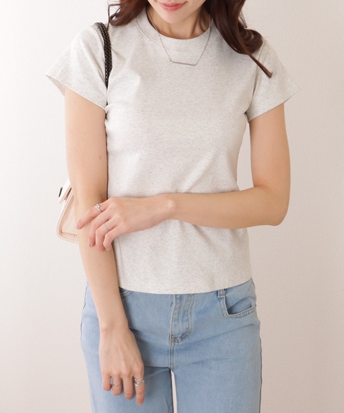 Lace Ladies(レースレディース)の「ソリッドカラー ベーシック クルーネック 半袖 プルオーバー(Tシャツ/カットソー・レディース・ブラック/アイボリー/ダークグレー/ベージュ/ホワイト・M/XL)」の10枚目の写真