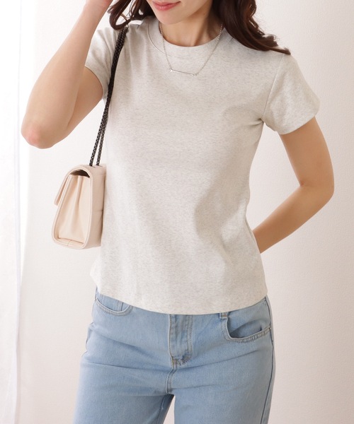 Lace Ladies(レースレディース)の「ソリッドカラー ベーシック クルーネック 半袖 プルオーバー(Tシャツ/カットソー・レディース・ブラック/アイボリー/ダークグレー/ベージュ/ホワイト・M/XL)」の14枚目の写真
