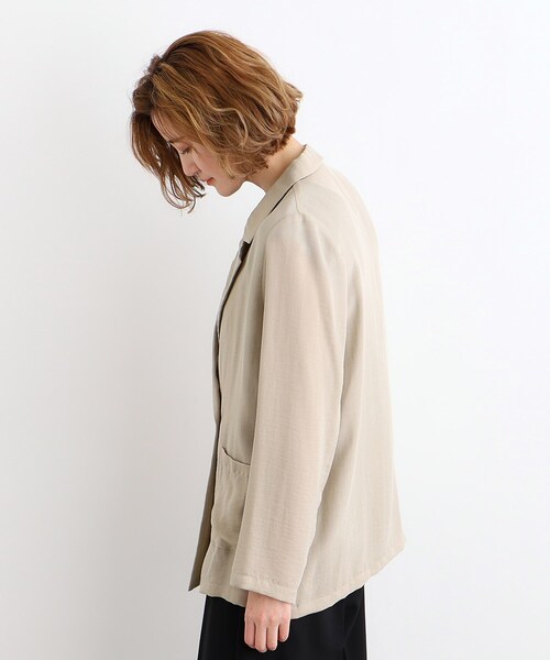 grove(グローブ)の「◆シアーダブルジャケット(テーラードジャケット・レディース・ナチュラル/ブラック・01/03/02)」の8枚目の写真