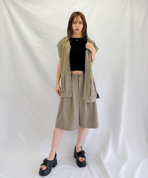 ENVYM(アンビー)の「フラップポケットハーフパンツ(その他パンツ・レディース・カーキ/ブラック・FREE)」の19枚目の写真