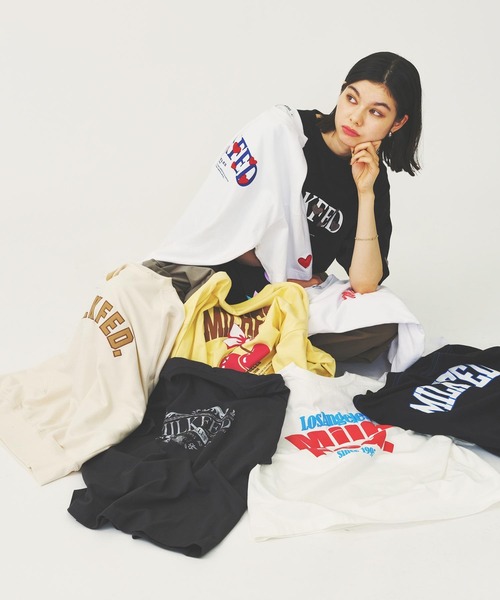 MILKFED.(ミルクフェド)の「ARCH LOGO WIDE S/S TEE(Tシャツ/カットソー・レディース・オフホワイト/ブラック/ブラウン・M/L)」の20枚目の写真