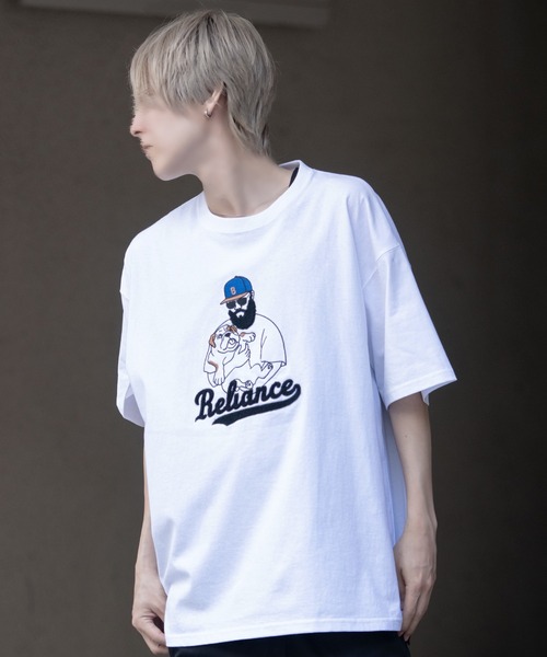 SILVER BULLET(シルバーバレット)の「『SILVER BULLET SELECT AP/シルバーバレットセレクト』部分サガラ大刺繍半袖Tシャツ【Z】(Tシャツ/カットソー・メンズ・オレンジ系1/グレー系1/ホワイト系4/ホワイト系3/グリーン系1/ホワイト系2/ネイビー系1/ホワイト系1・L/M)」の2枚目の写真