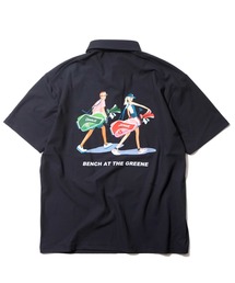 BENCH AT THE GREENE GOLF(x`AbgUO[St)BENCH AT THE GREENE GOLF / BACK PRINT STRETCH SHIRT(|Vc)