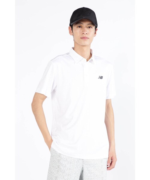 New Balance Golf(ニューバランスゴルフ)の「【new balance golf】チェッカー×ロゴ 半袖 カラーシャツ (MENS SPORT)(ポロシャツ・メンズ・ホワイト/その他10/ブラック/ベージュ系その他・MEDIUM/LARGE/X-LARGE)」の2枚目の写真