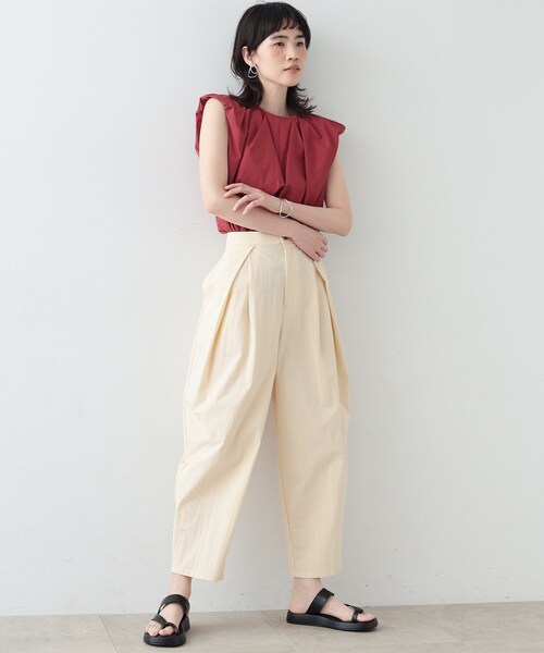 GALLEST（ギャレスト）の「◆バレルタックパンツ（その他パンツ・レディース・ブラック/チャコールグレー/アイボリー・36/38）」の4枚目の写真