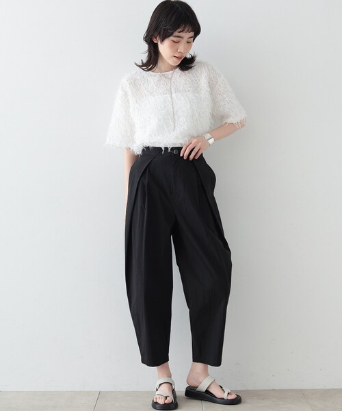 GALLEST（ギャレスト）の「◆バレルタックパンツ（その他パンツ・レディース・ブラック/チャコールグレー/アイボリー・36/38）」の11枚目の写真