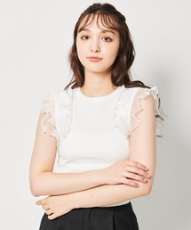 31 Sons de mode | シアーフリルドッキングトップス(Tシャツ/カットソー)