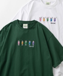 TIMELY WARNING（タイムリーワーニング）の「「Selfie Freak」クリームソーダレトロイラスト カラフルロゴ刺繍＆バックBIGプリントデザイン ビッグシルエット 半袖Tシャツ/リンガーT（Tシャツ/カットソー・メンズ）」