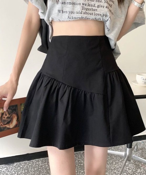 gossip!ロサンゼルス(ゴシップロサンゼルス)の「アシンメトリーミニティアードスカート(スカート・レディース・ブラック/ブラウン・S/M/L)」の4枚目の写真