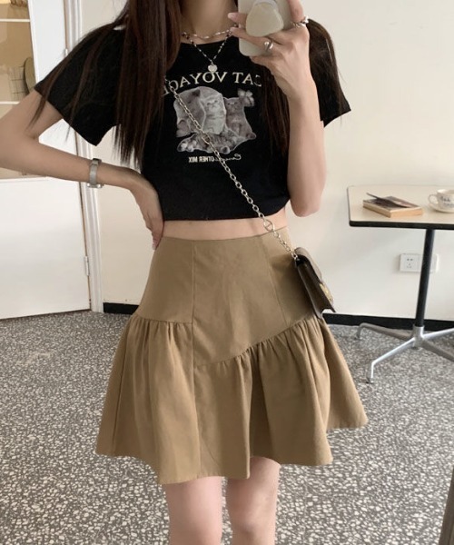 gossip!ロサンゼルス(ゴシップロサンゼルス)の「アシンメトリーミニティアードスカート(スカート・レディース・ブラック/ブラウン・S/M/L)」の10枚目の写真