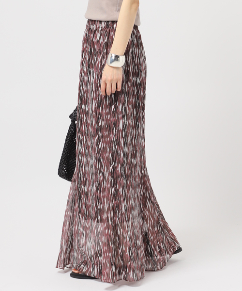 AP STUDIO（エーピーストゥディオ）の「プリントマキシスカート（スカート・レディース・ボルドー/グレー・36/38）」の3枚目の写真