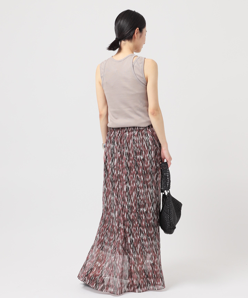 AP STUDIO（エーピーストゥディオ）の「プリントマキシスカート（スカート・レディース・ボルドー/グレー・36/38）」の7枚目の写真