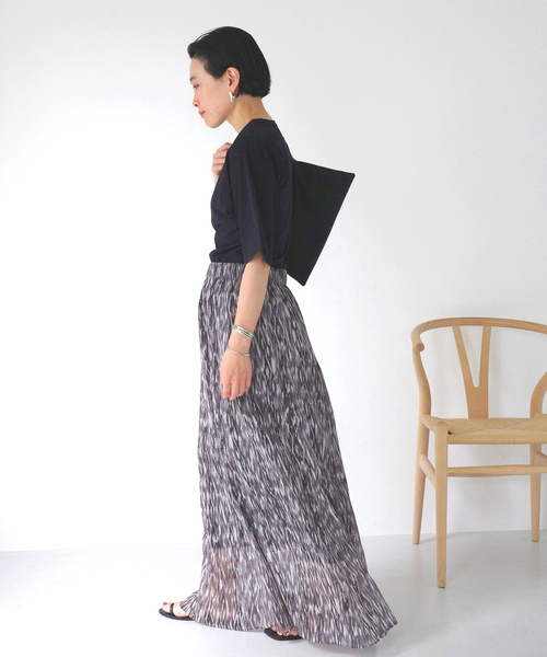 AP STUDIO（エーピーストゥディオ）の「プリントマキシスカート（スカート・レディース・ボルドー/グレー・36/38）」の9枚目の写真