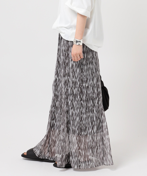 AP STUDIO（エーピーストゥディオ）の「プリントマキシスカート（スカート・レディース・ボルドー/グレー・36/38）」の12枚目の写真