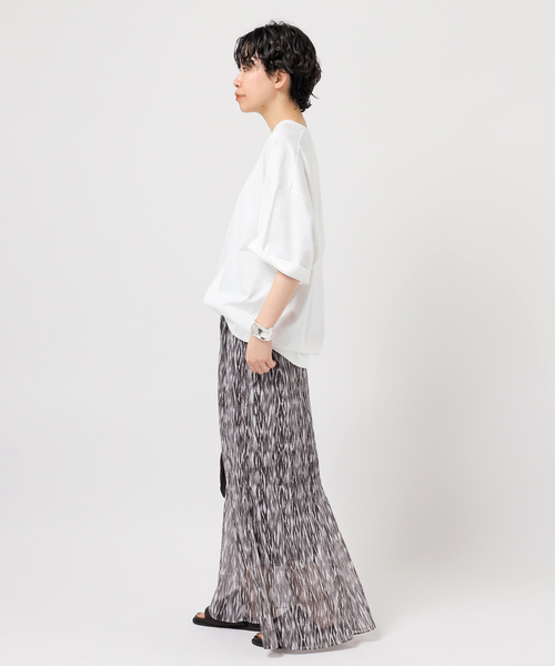 AP STUDIO（エーピーストゥディオ）の「プリントマキシスカート（スカート・レディース・ボルドー/グレー・36/38）」の15枚目の写真